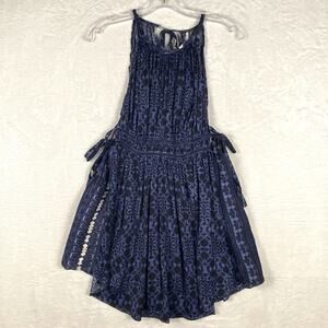 Free People Mid Summers Day Tunic Dress Women XS Blue Summer Beach Boho Fairy